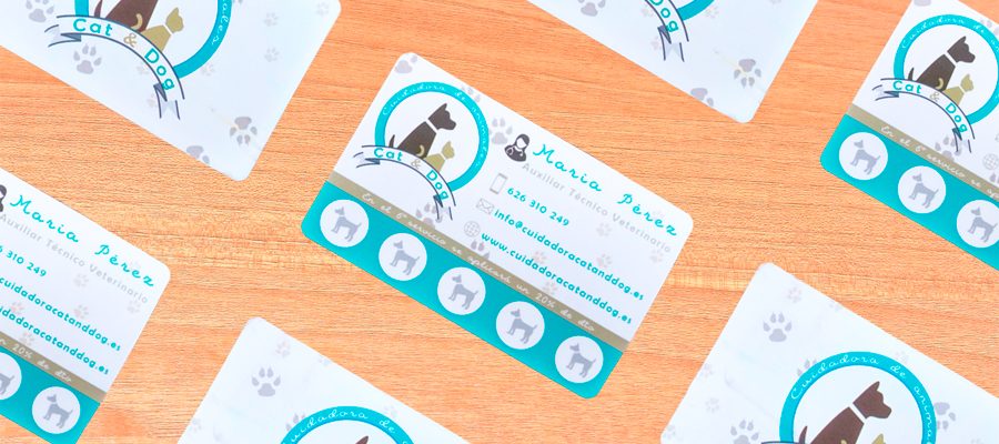 Diseño Gráfico – Tarjetas de visita Cuidadora Cat&dog