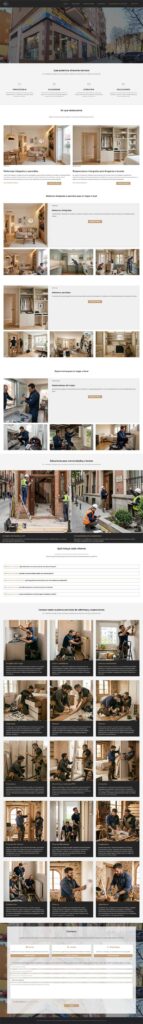 Diseño Web One Page, todo en una página, para negocio reformas y reparaciones