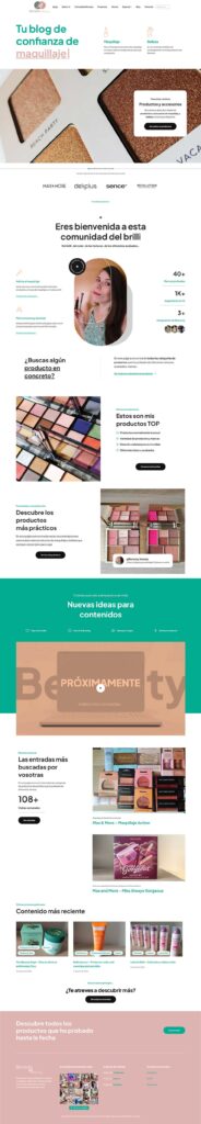 Diseño Web - Blog de maquillaje y belleza, Rediseño y Newsletter Becauty 2026