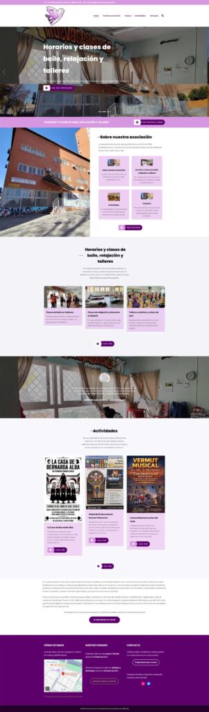 Diseño Web - Página profesional Asociación Vecinos, inicio