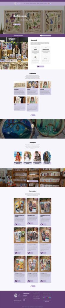 Diseño Web - Página profesional Ilustradora, inicio