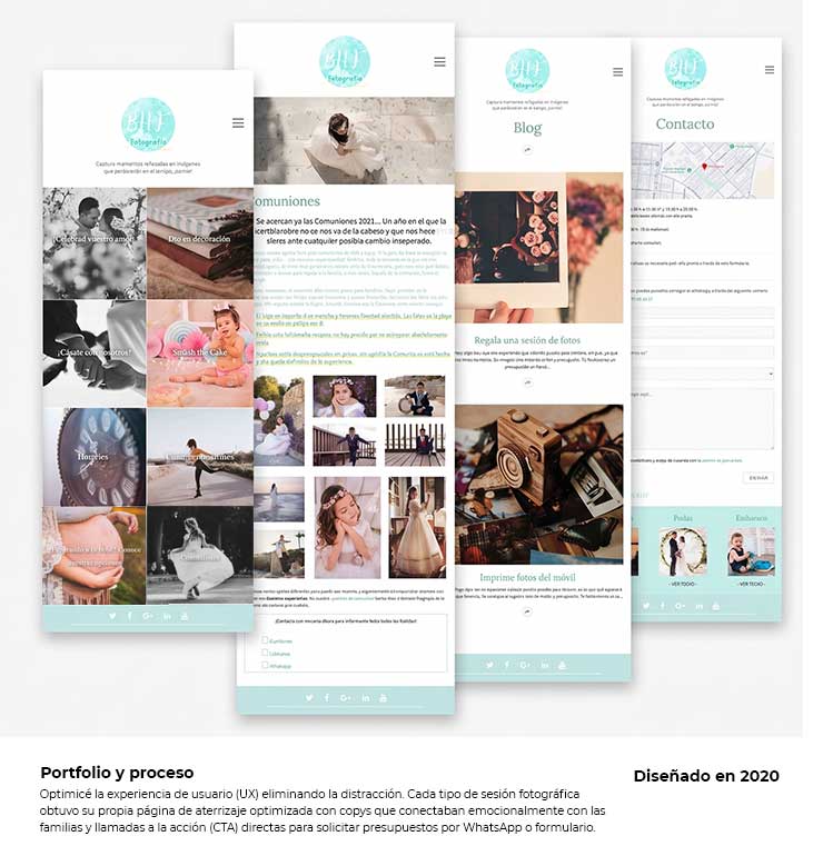 Proceso de Rediseño Web - prototipos en alta fidelidad 2020