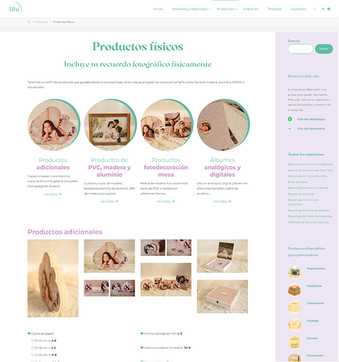 Rediseño pagina Web profesional productos físicos