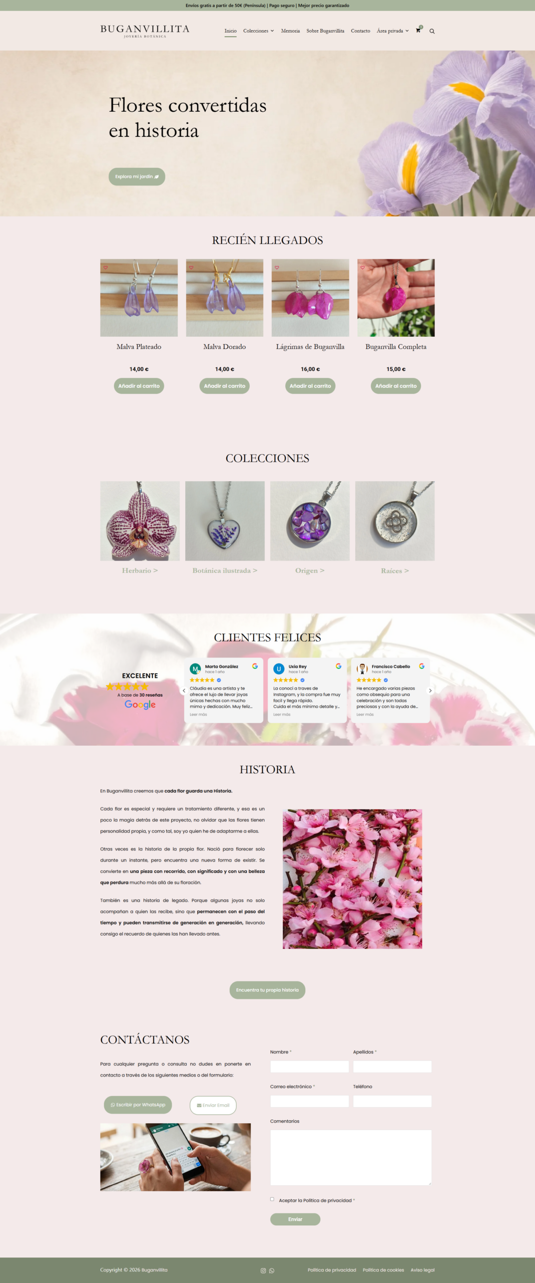 Tienda Online de joyas botánicas artesanales