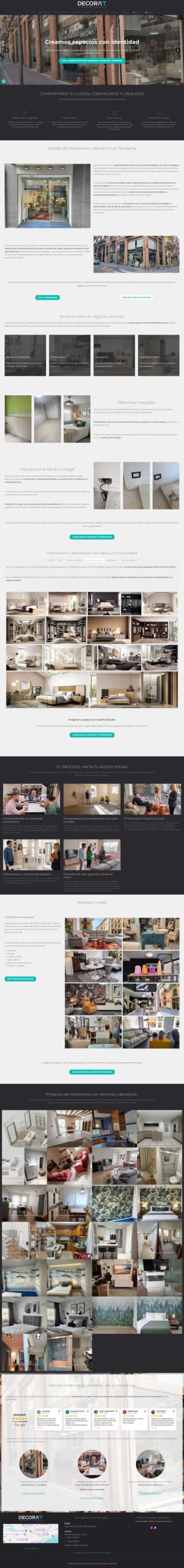 Diseño Web One Page - Estudio interiorismo, castellano