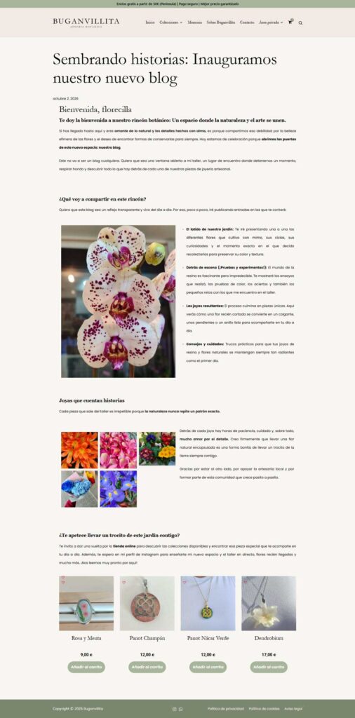 Rediseño Web - Tienda Online artesanía Barcelona con blog estratégico