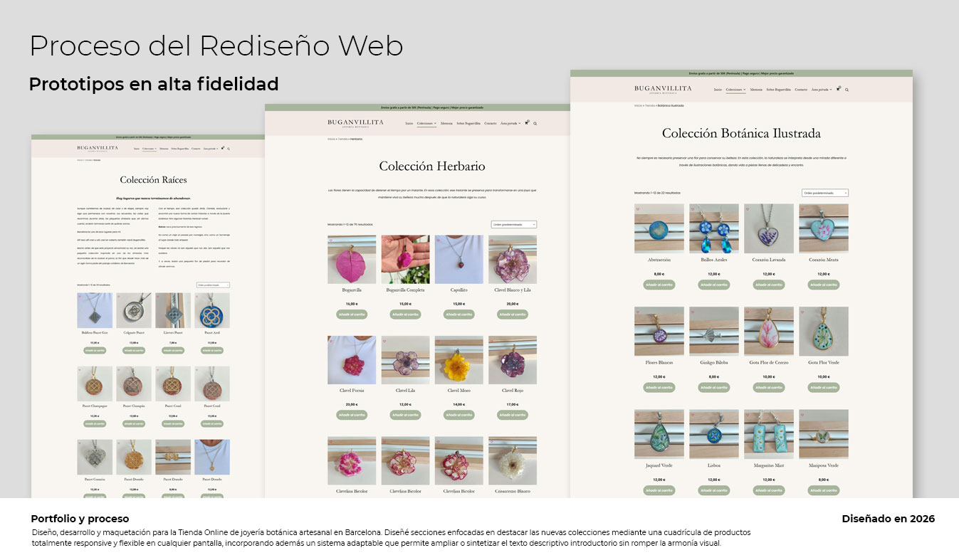 Rediseño Web - Tienda Online artesanía Barcelona nuevas colecciones