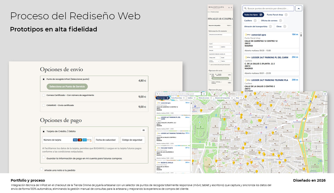 Rediseño Web - Tienda Online artesanía Barcelona integración InPost
